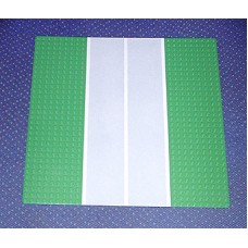 606p33 Green Baseplate, Road 32 x 32 9-Stud Straight with Runway Pattern 